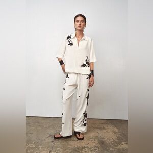 ZW COLLECTION FLORAL EMBROIDERED PANTS